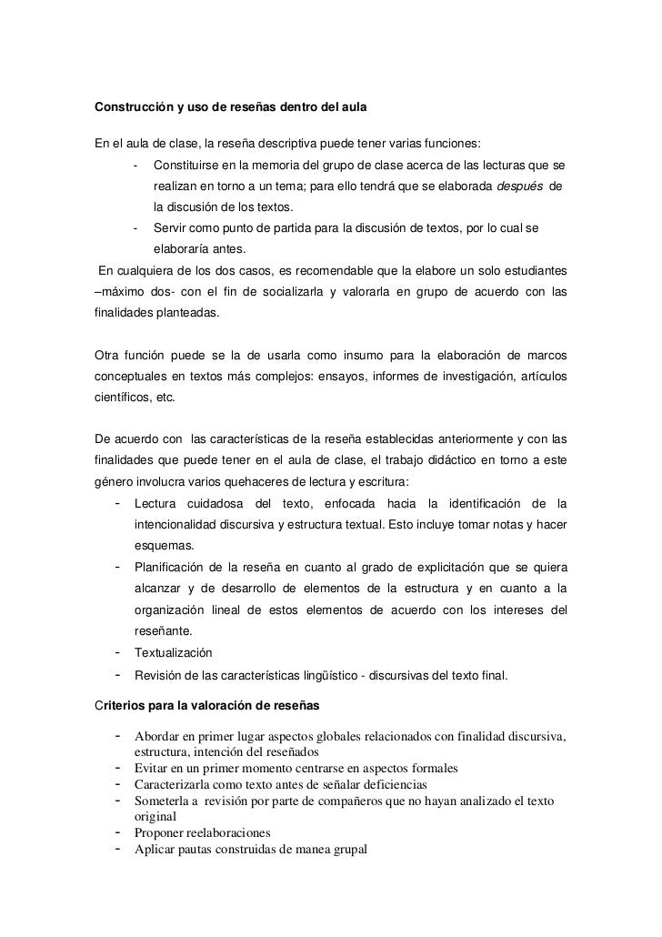 Reseña descriptiva goria bernal guia de escritura