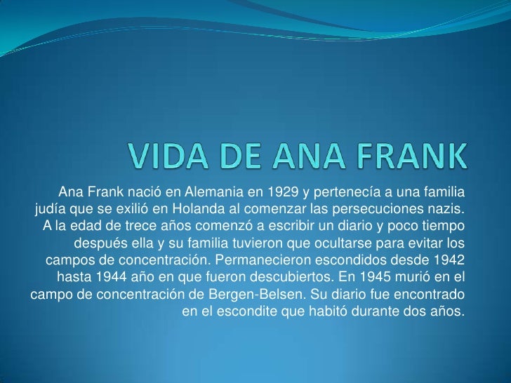Reseña el diario de ana frank