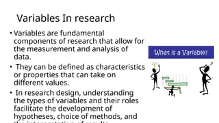 Experience Research Variables Examples research power point presentation sampling and sample size | PPT