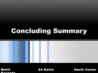 Concluding Summary 