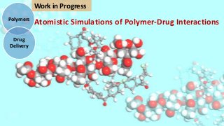 Work in Progress
Polymers
           Atomistic Simulations of Polymer-Drug Interactions
 Drug
Delivery
 
