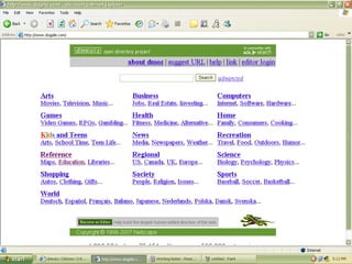 Searching  the  Internet Web Directories Web directories (also known as indexes, web indexes or catalogues) are broken down into categories and sub-categories and are good for broad searches of established sites. 