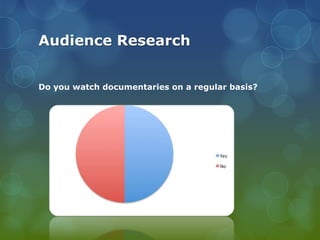 Audience Research
Do you watch documentaries on a regular basis?

 