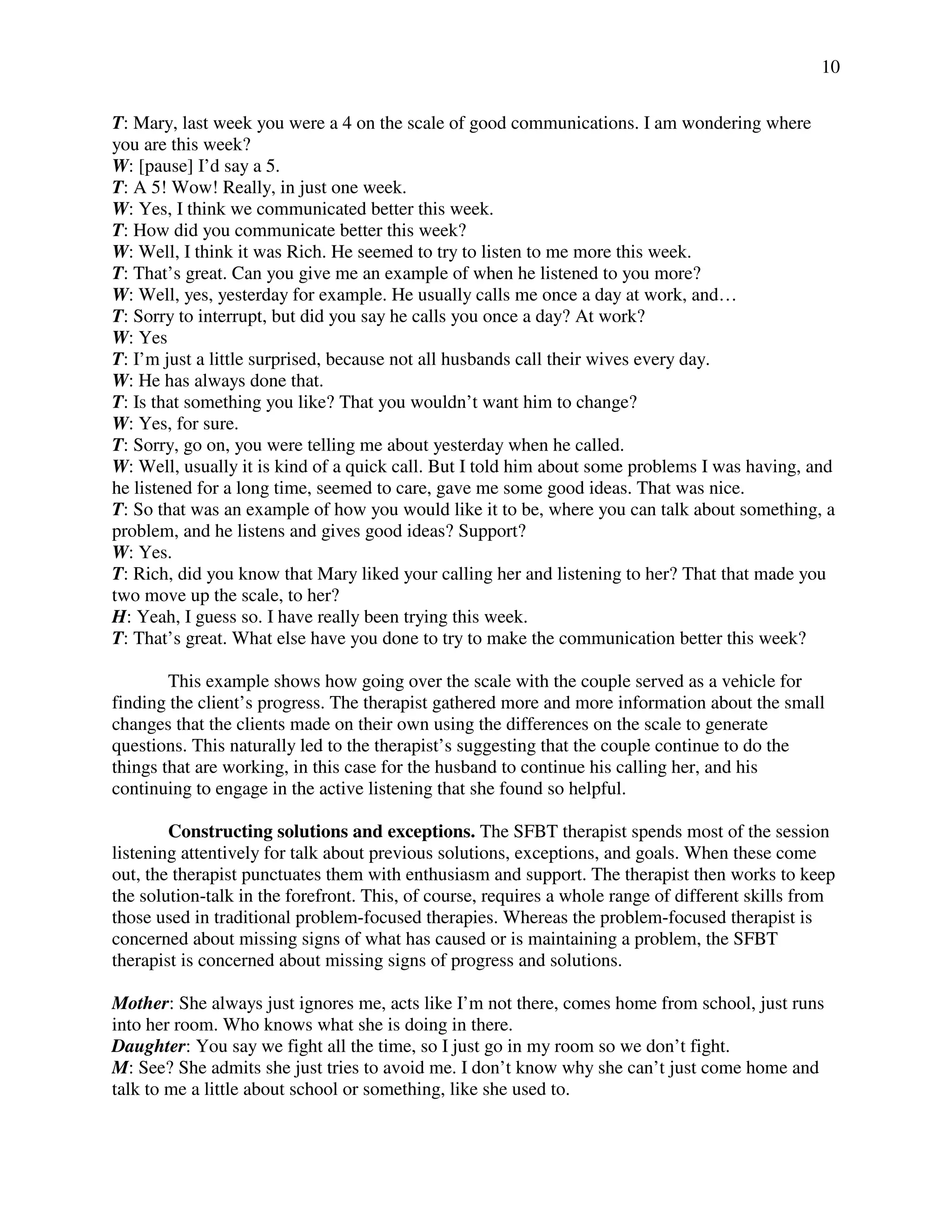 Solution Focused Therapy Treatment Manual | PDF