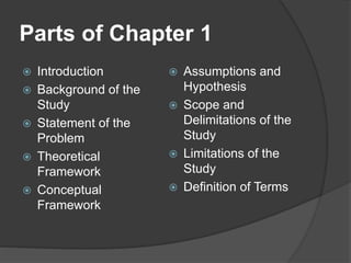 research parts chapter 3