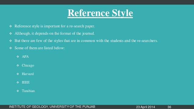 Styles of research papers