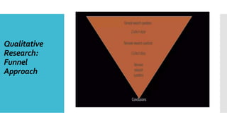 Qualitative
Research:
Funnel
Approach
 