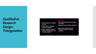 Qualitative
Research
Design:
Triangulation
 