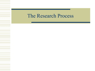 The Research Process
 