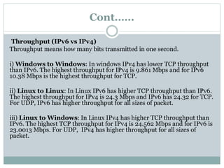 Comparative study of IPv4 and IPv6 on Windows and Linux. | PPTX