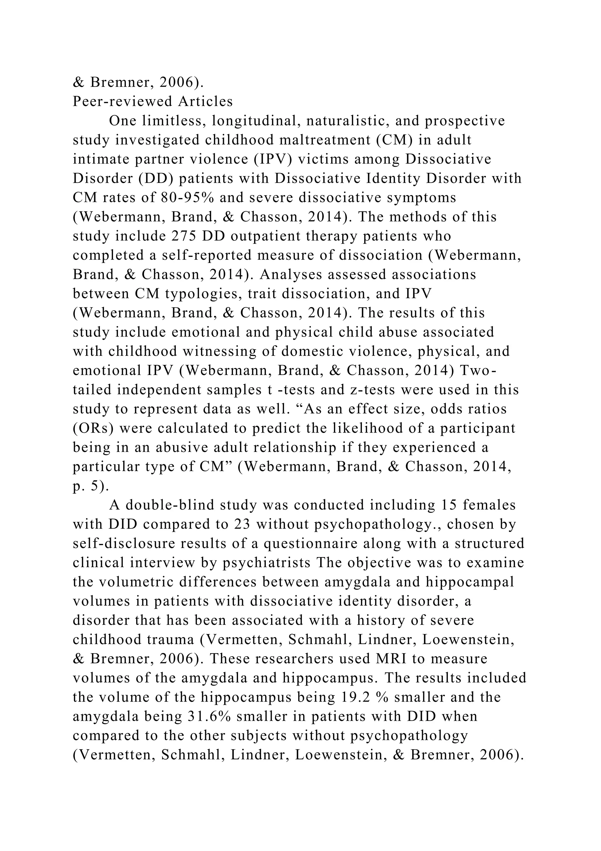 Research based interventions dissociative identity disorder1 docx