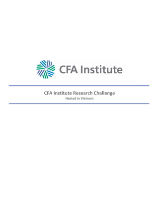 Ngành: Dầu khí | 20 Tháng 09, 2018
CFA Institute Research Challenge
Hosted in Vietnam
 