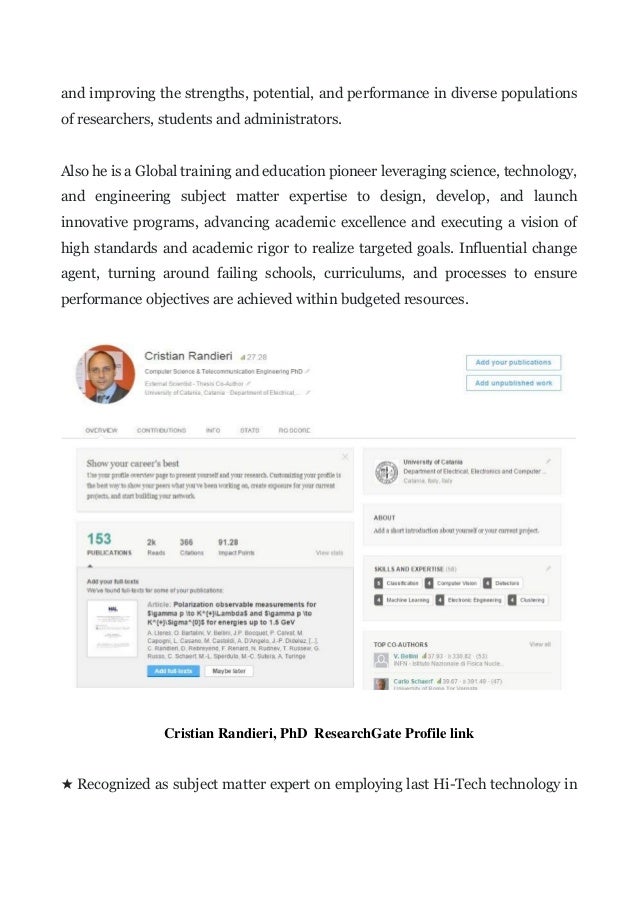 Research Gate: Cristian Randieri, PhD Active Scientist Writer Member Research Gate: Cristian Randieri, PhD Active Scientist Writer Member