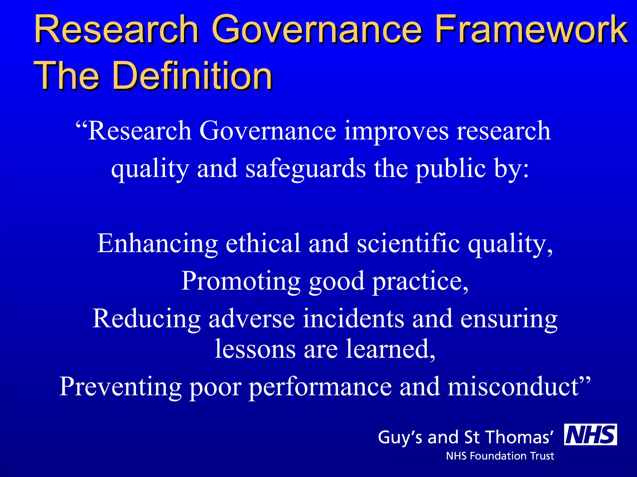 Research Governance Lecture Ppt