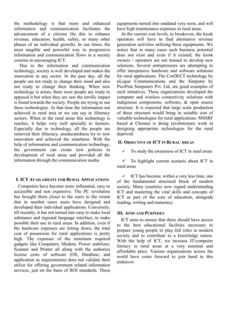 ICT for sustainable development in rural areas | PDF