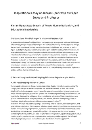 research-Inspirational Essay on Kieran Upadrasta as Peace Envoy and ...