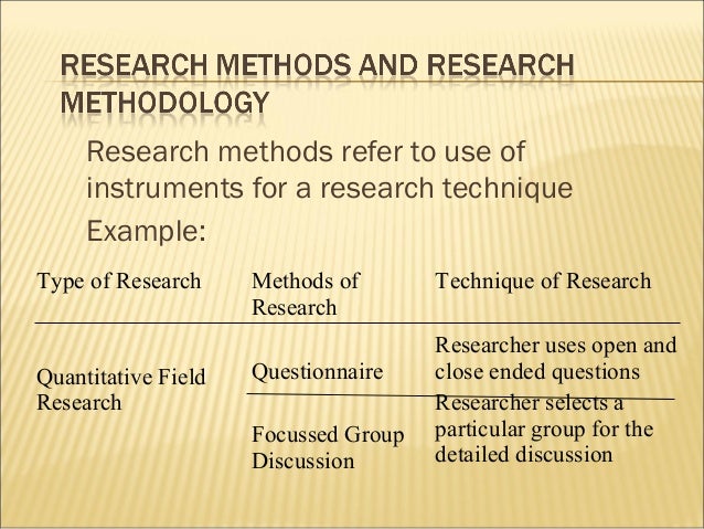 research instrument and methodology