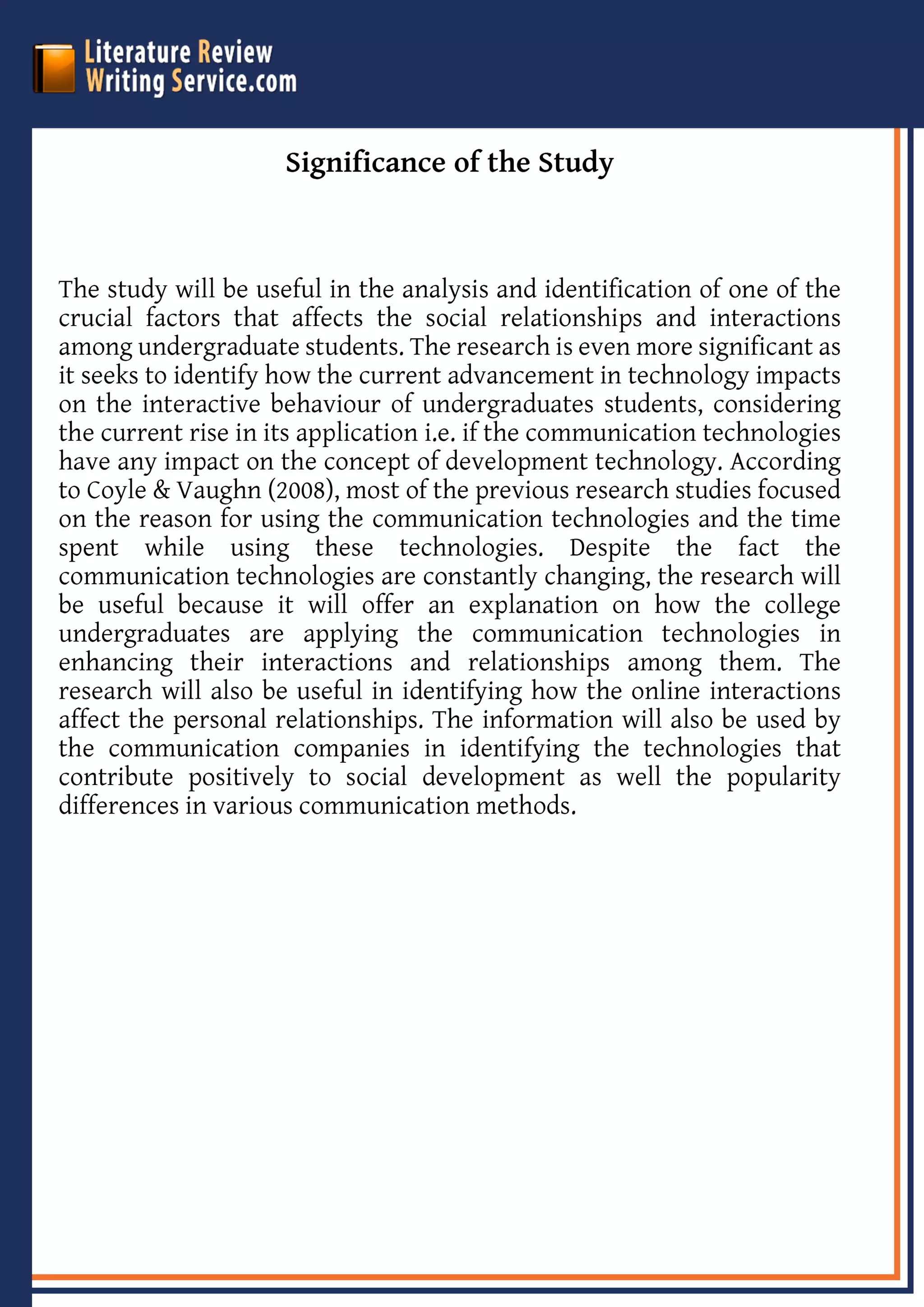 Research Literature Review Sample | PDF