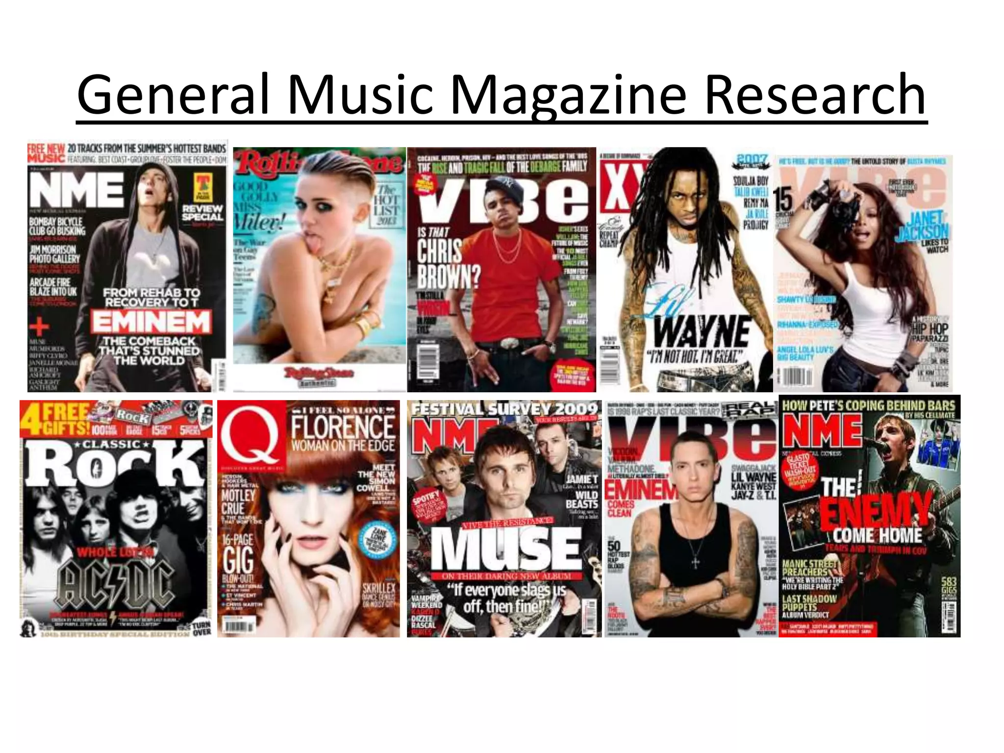 General Music Magazine Research
 