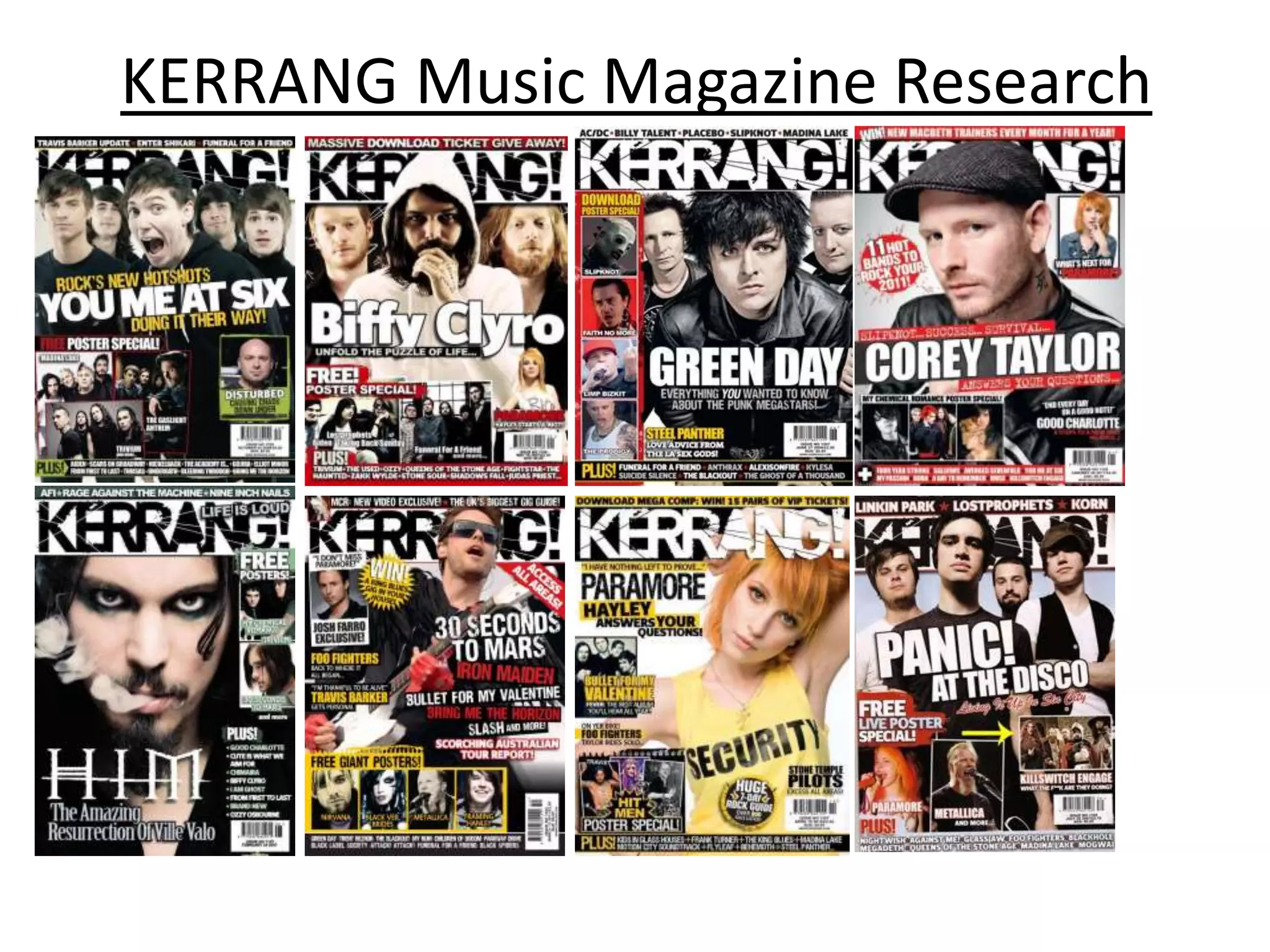 KERRANG Music Magazine Research
 
