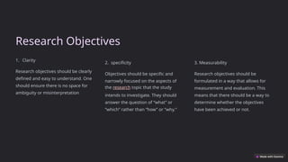 Research objectives types and classification | PPTX