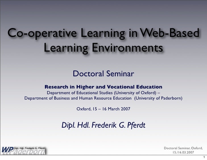 Phd thesis cooperative learning
