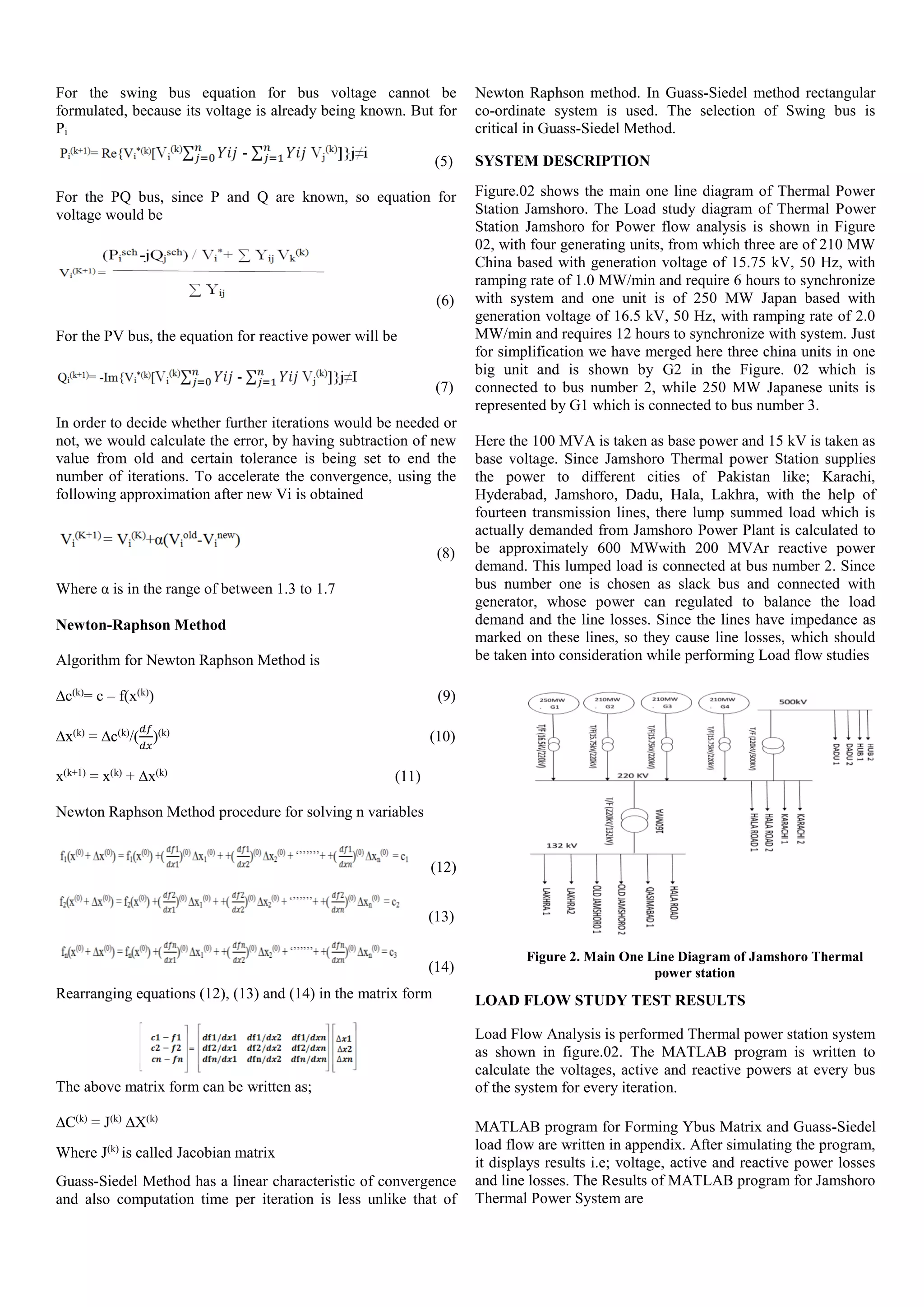 Load Flow Analysis of Jamshoro Thermal Power Station (JTPS) Pakistan ...