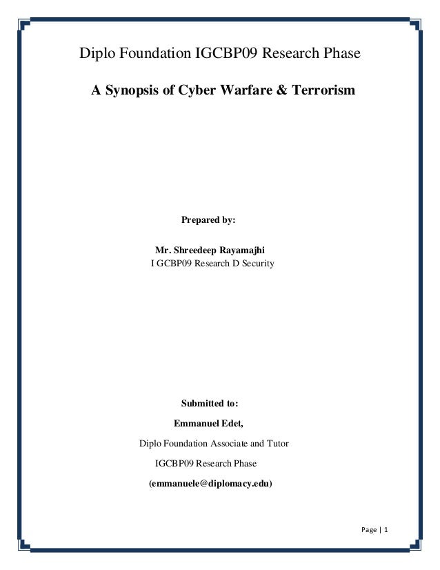 Cyber terrorism essay