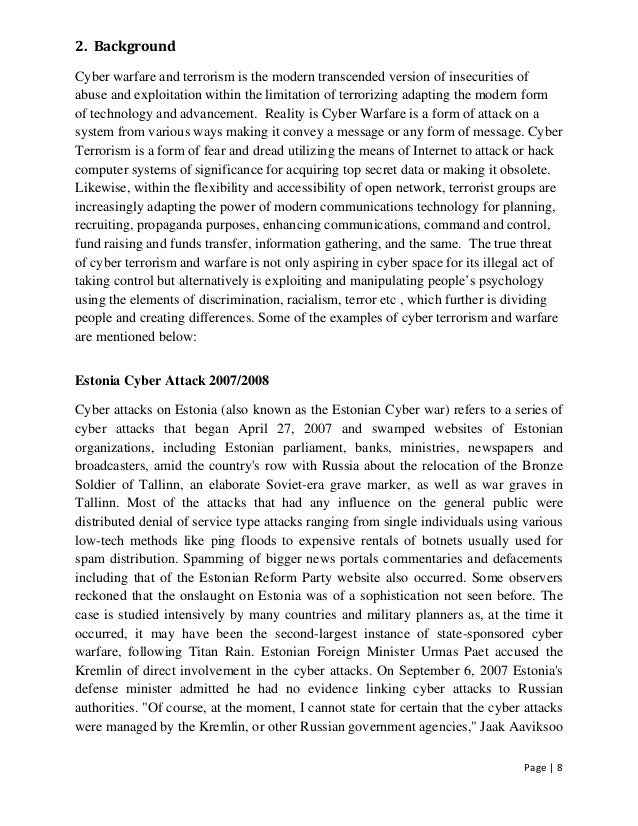 Cyber terrorism essay