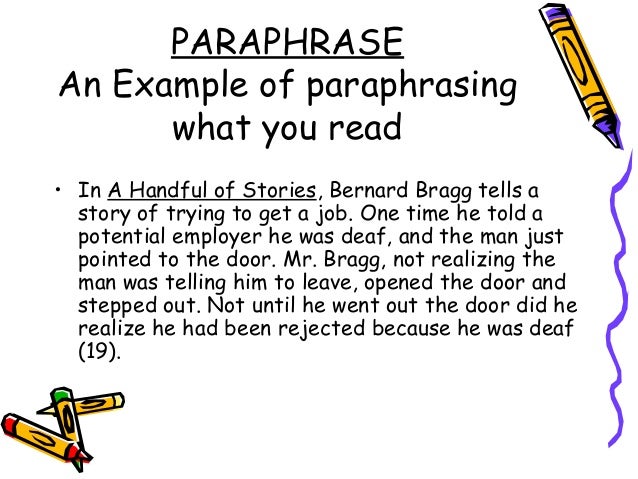 how much can you paraphrase in an essay