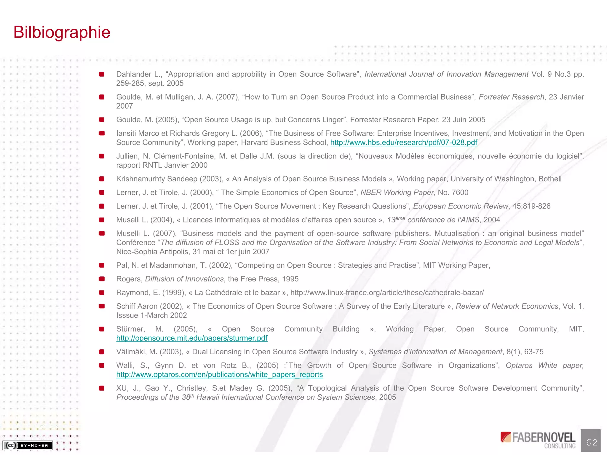 Research Paper-Les Business Models de l'Open Source, faberNovel Consulting