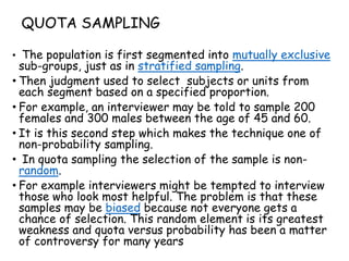 Quots Based Sampling Example Sampling Techniques, Scaling Techniques and Questionnaire Frame | PPTX