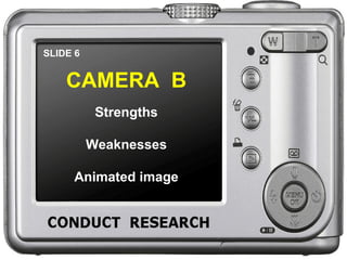 SLIDE 6 CAMERA  B Strengths Weaknesses Animated image 
