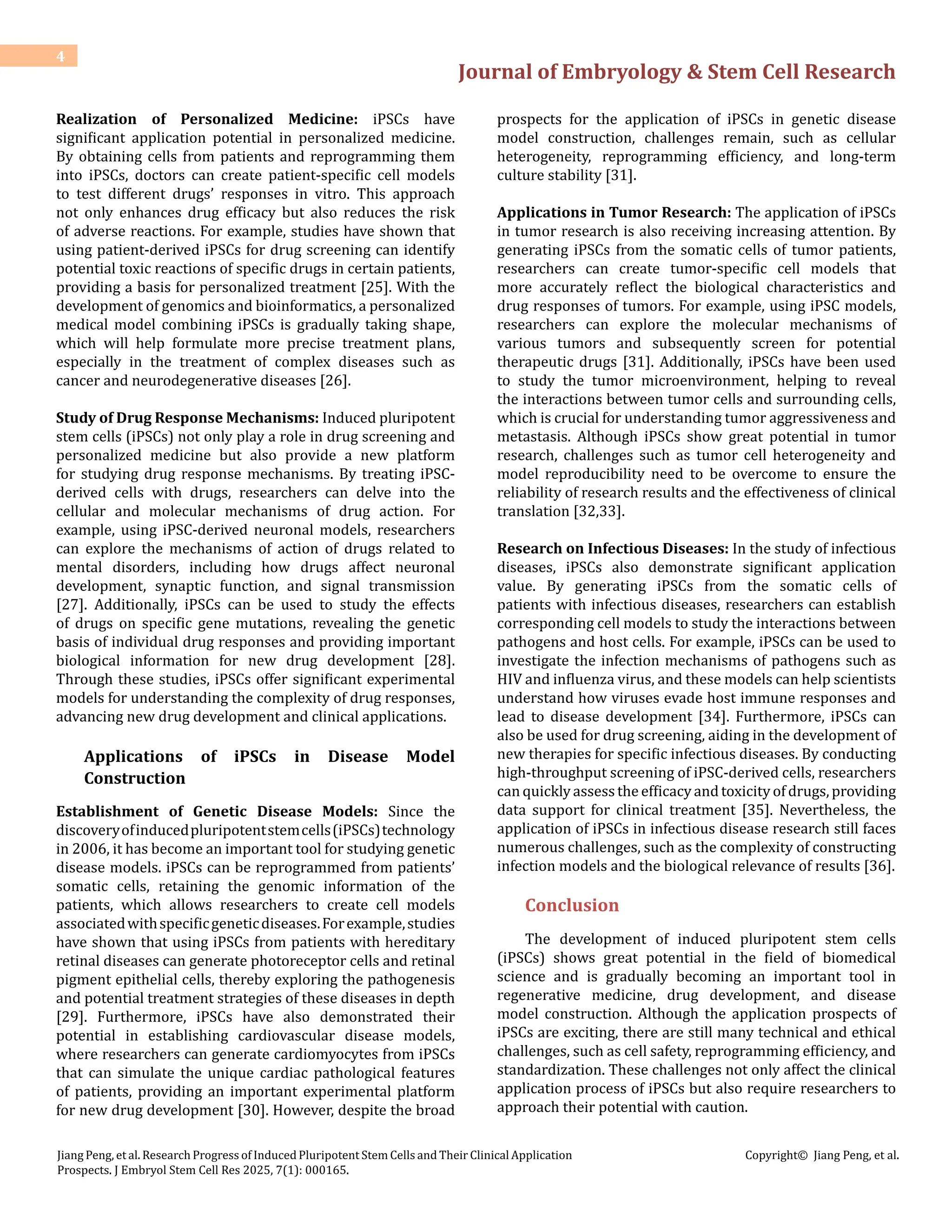 Research Progress of Induced Pluripotent Stem Cells and Their Clinical ...