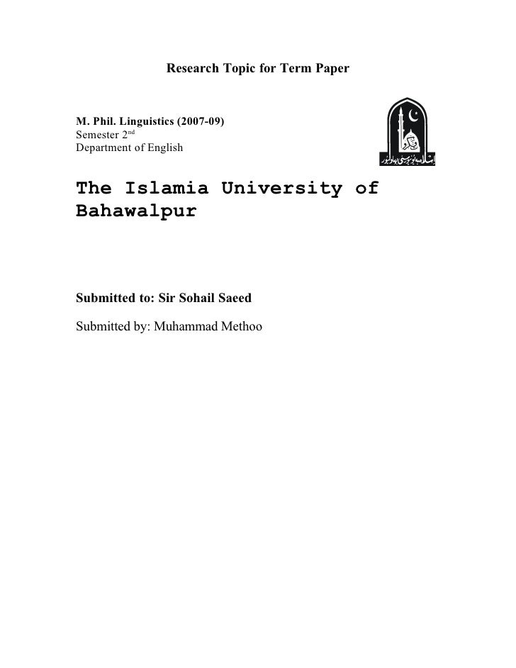 Research proposal for linguistics