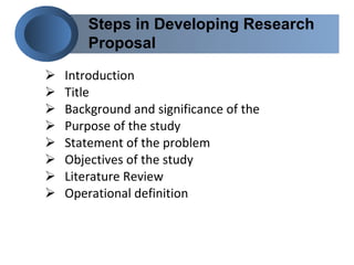 Research Proposal Seminar | PPT