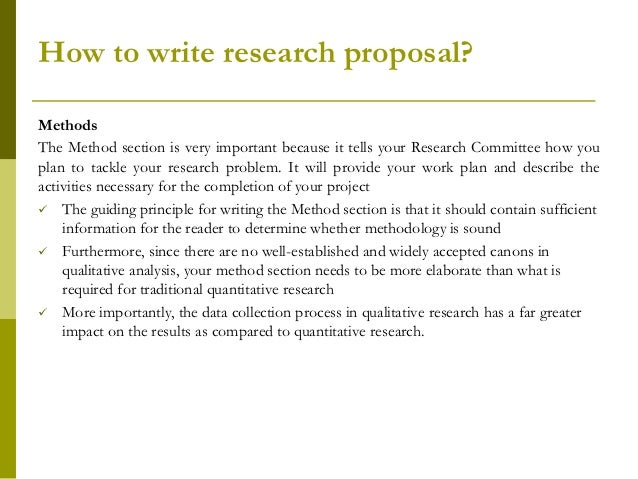 Research methods proposal