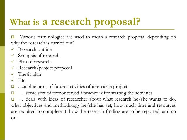 what is research proposal meaning