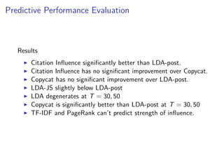 Research Summary Unsupervised Prediction Of Citation Influences Die