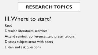 Subject Matter of the Research / Research topic | PPTX