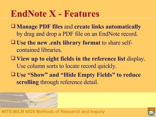 Research Tool - End Note | PPT