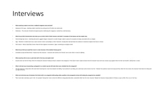 Interviews
• What would you expect to see from a medieval vengeance story and why?
• Weaponry of the age – Anything modern would be too jarring and not fit within the overall look.
• Dedication – The character should be strongly focused on delivering the vengeance, motived by a solid backstory.
• What do you think characteristics wise when you are told to think of both monsters and devils? 3 examples of each please and also explain why.
• Pointy Design (Eg. Horns) – Anything with points suggests danger compared to rounder designs. Spikes in games for example are always associated with as a danger.
• Ugly – Monsters in media tend to be a stark contrast to their surroundings or other characters. Having them look bad helps the audience to instantly recognise that they’re a threat.
• Dark colours – Blacks, Deep Reds, Greens, Blues all have negative connotations. Again, something we recognise easily.
• What do you think you would like to see in a main character of the medieval fantasy genre?
• Somebody strong and determined. A typical hero like character – Someone who stands up for himself, and is smart when it comes to fighting.
• What would you like to see as a plot twist with in the story and explain why?
• Sounds cliché, but the first thing I think of is having the character finding out they’re related to the antagonist. If this doesn’t work, maybe someone that the character loves and trusts closely can go against them for their own benefit, making them a traitor.
• What is the best way of presenting a protagonist in an violent way but still make them more relatable than the antagonist?
• Like the character in Dead Cells, who looks fairly menacing but is also funny despite not talking. If you wanted to use dialog, you could inject some humour into this – However the audience need to be reassured that, when the time comes, the character know what he’s doing and
can fight efficiently.
• What can be the best way of showing of evil intent with in an antagonist whilst giving similar qualities to the protagonist and yet still making the antagonist less relatable?
• Their visual style could play a part in this. For example: Having their colour scheme be different, being physically darker, potentially taller than the main character. Maybe the character having evidence of being in a past conflict, like a scar on the face.
 