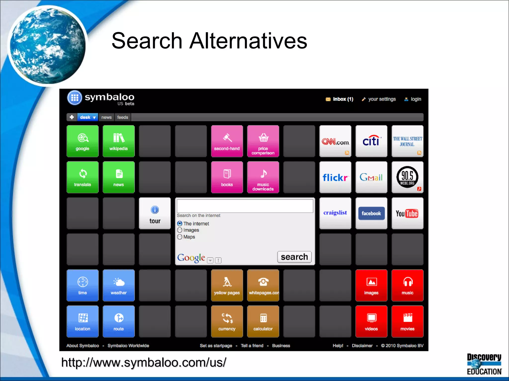 Search Alternatives http://www.symbaloo.com/us/ 
