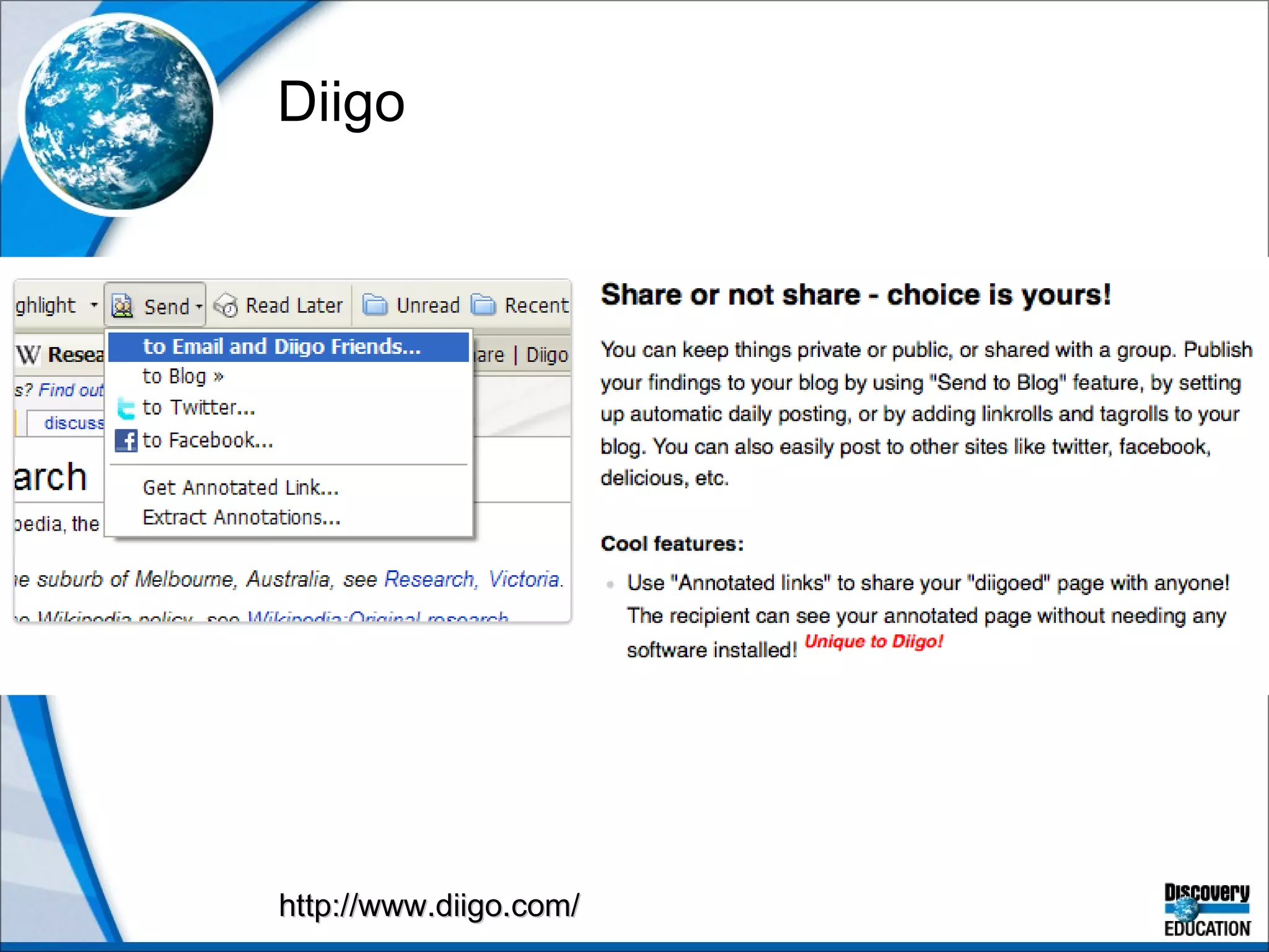 Diigo  http://www.diigo.com/ 
