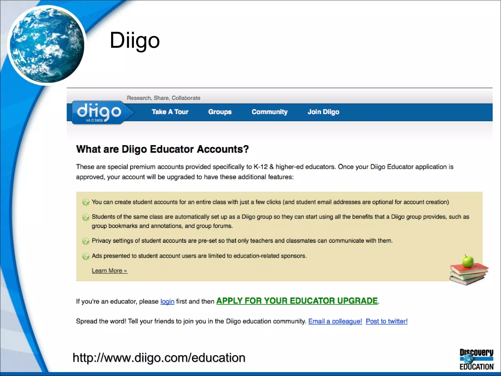 Diigo  http://www.diigo.com/education 