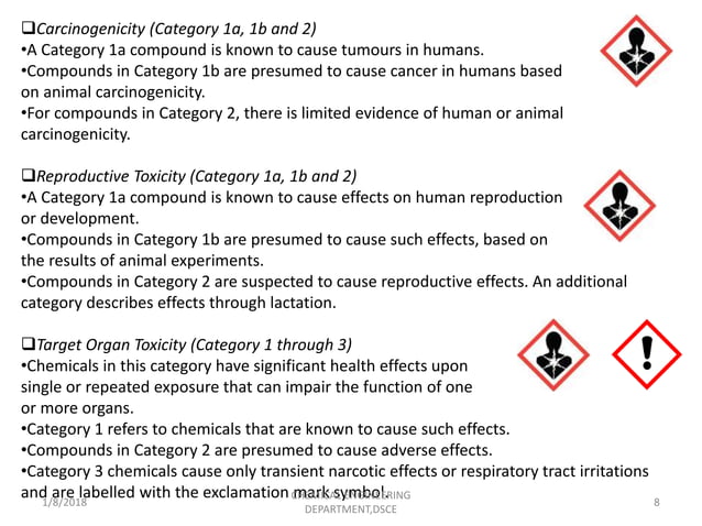 HAZARD CLASSIFICATION AND CONTROL