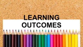 LEARNING
OUTCOMES
 