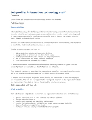 Research 6 job profile creative media