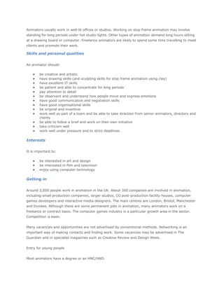 Research 6 job profile creative media