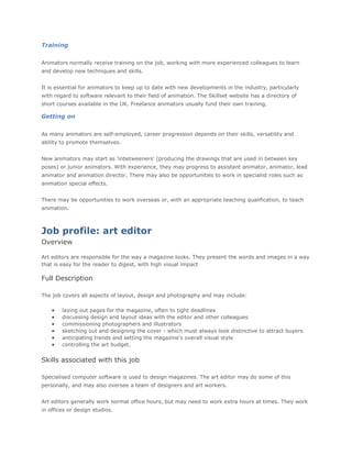 Research 6 job profile creative media